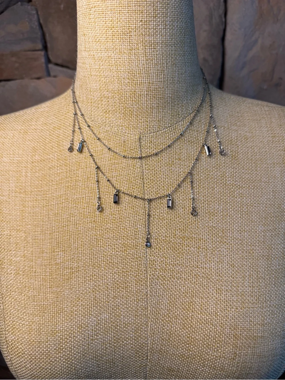 New🌟Free People-Delicate Silver Layered Charm Necklace